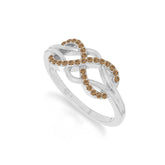 natural citrine infinity promise rings in sterling silver